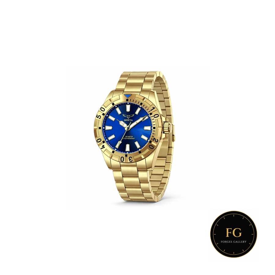 Invicta Specialty 69033 · Dorado con esfera azul · 42 mm